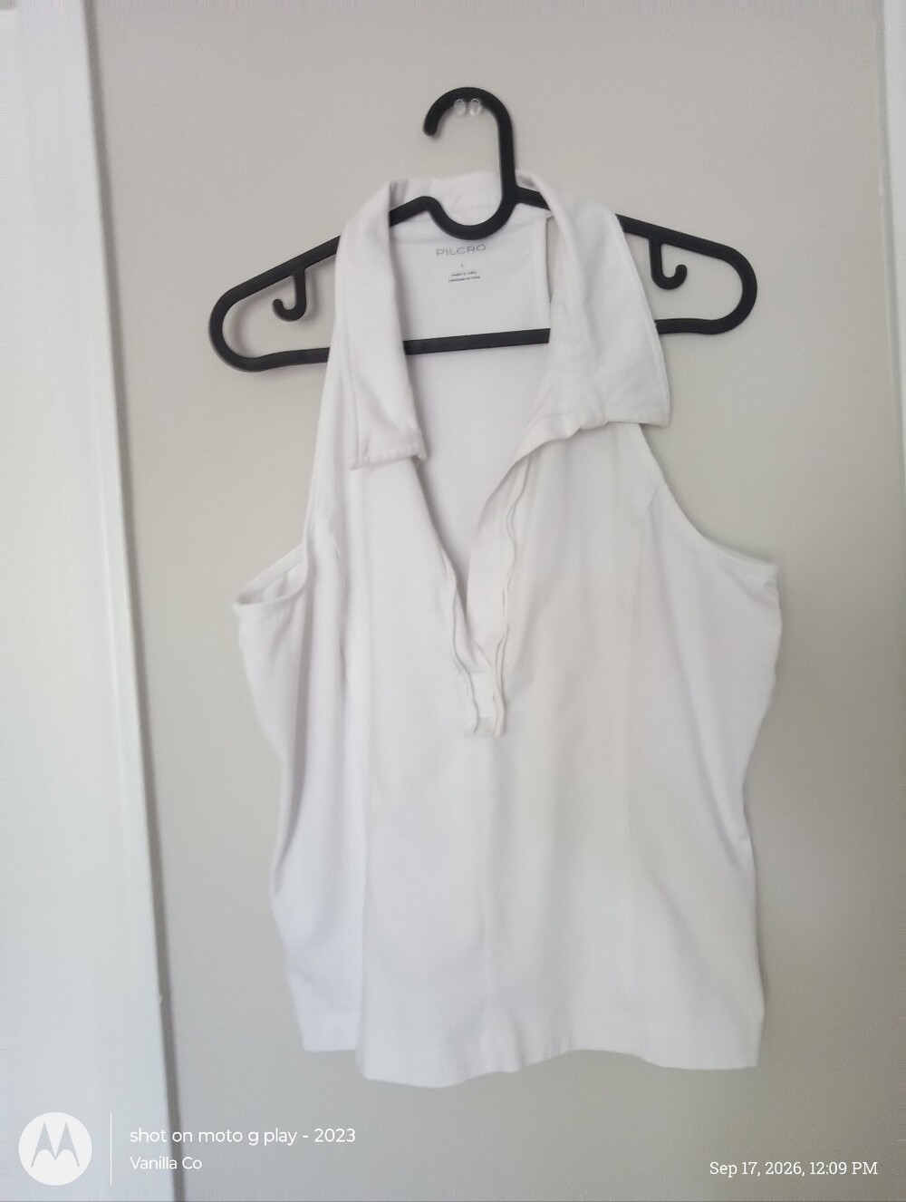 Anthropologie Pilcro Reworked Halter Tank V Neck White Large - Picture 2 of 12